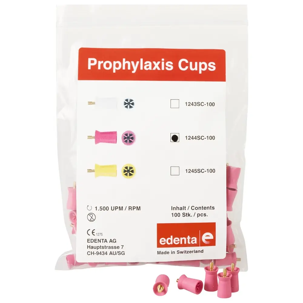 Edenta Screw-In Cups - Packung 100 Stück rosa ISO 060 Edenta Screw-In Cups - Packung 100 Stück rosa ISO 060