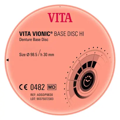 Dental Direkt GmbH VIONIC BASE DISC HI soft pink D98,5mm x H30mm St Dental Direkt GmbH VIONIC BASE DISC HI soft pink D98,5mm x H30mm St