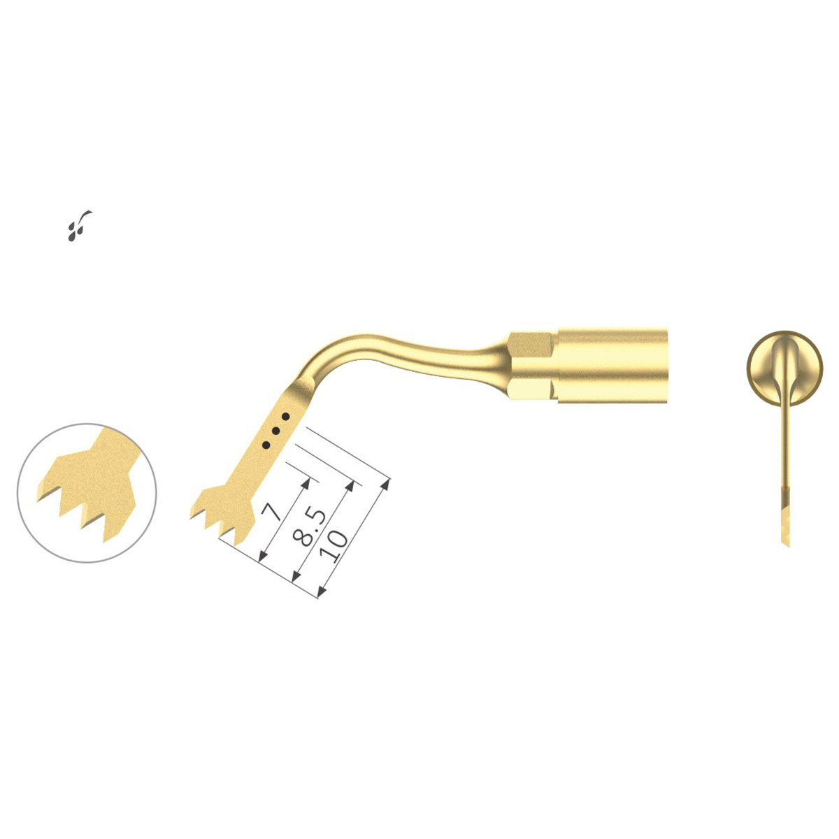Xpedent Ultraschallspitze 2 Chirurgie (4 tooth Geräten) (passend für den Einsatz mit MECTRON® Geräten)