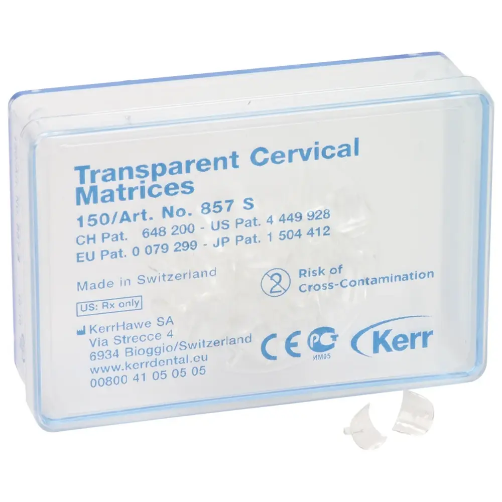 Kerr Zervikalmatrizen transparent - Packung 150 Matrizen Form 857 S