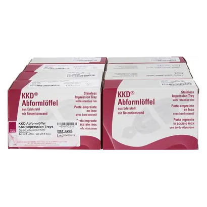 Kentzler-Kaschner KKD® Abformlöffel unbezahnt - Satz 8 Stück voll