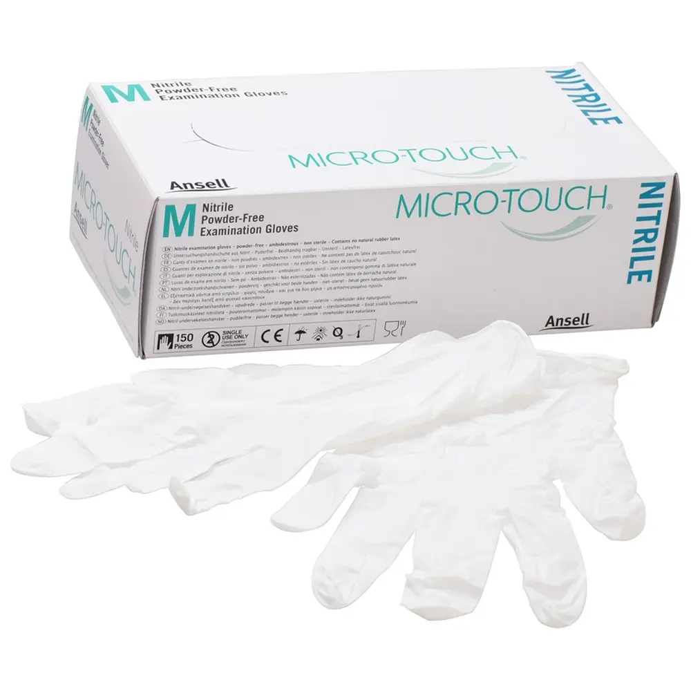 Ansell MICRO-TOUCH® Nitrile - Packung 150 Stück puderfrei, weiß, M