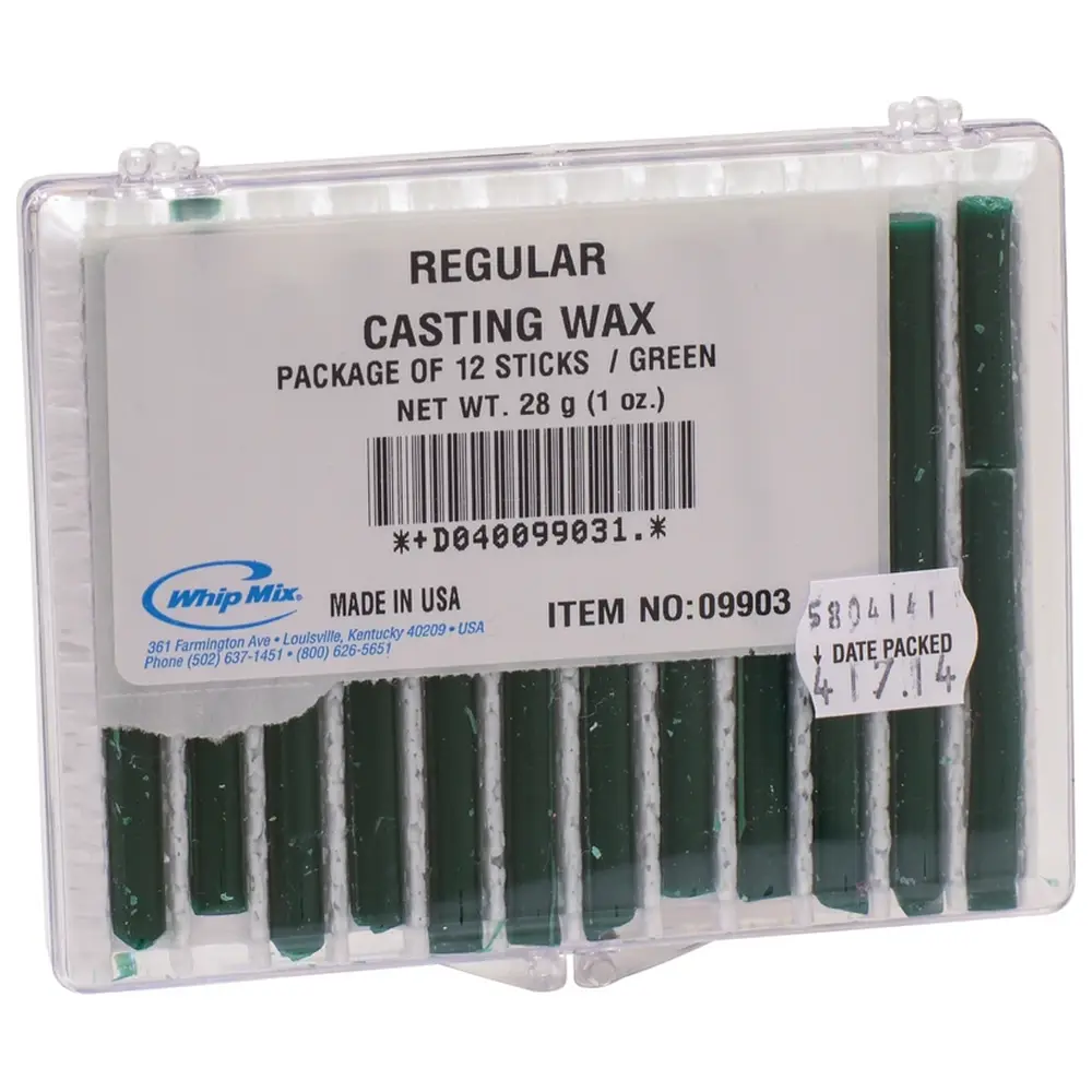 Whip Mix Casting Wax - Packung 12 Sticks grün