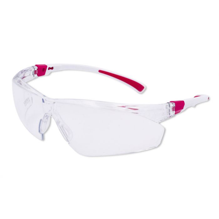 H&W Featherlight - leichte Schutzbrille weiß/pink