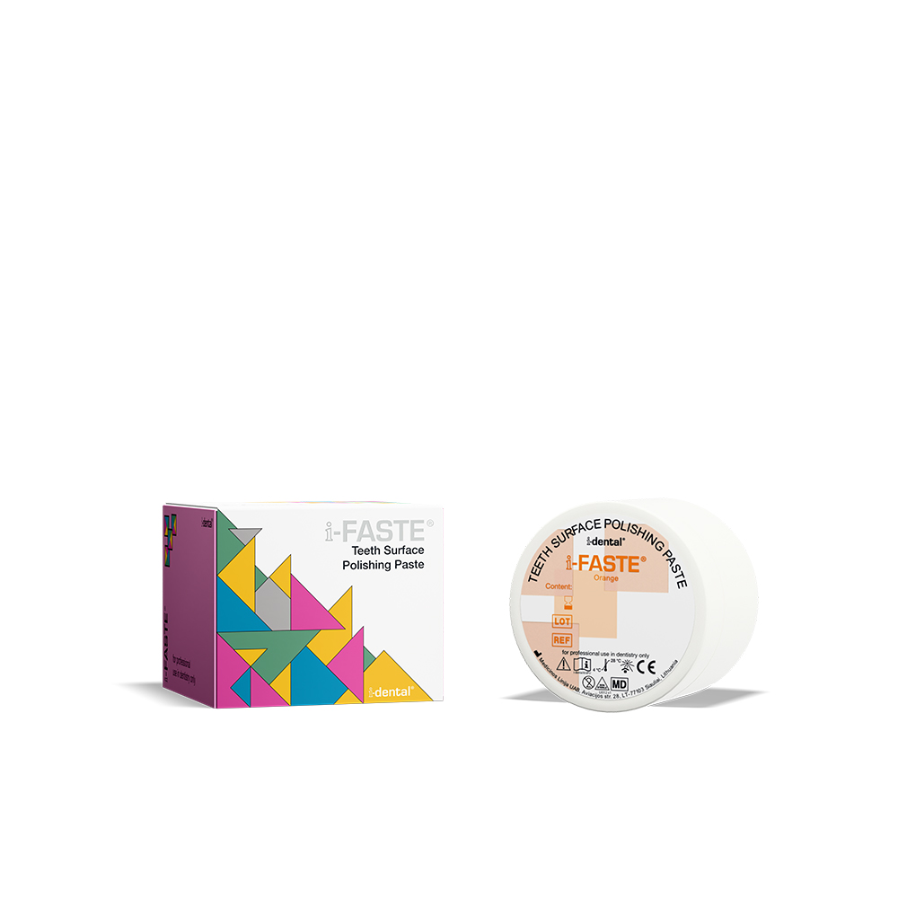 i-FASTE Prophylaxepaste – i-dental, ohne Öl, orange Geschmack, 30g, mittlere Konsistenz, Zahnarztbedarf