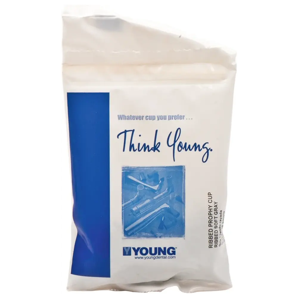 Young Dental Young™ Prophylaxekelch Ribbed Screw-Type - Packung 144 Stück grau, lang, weich