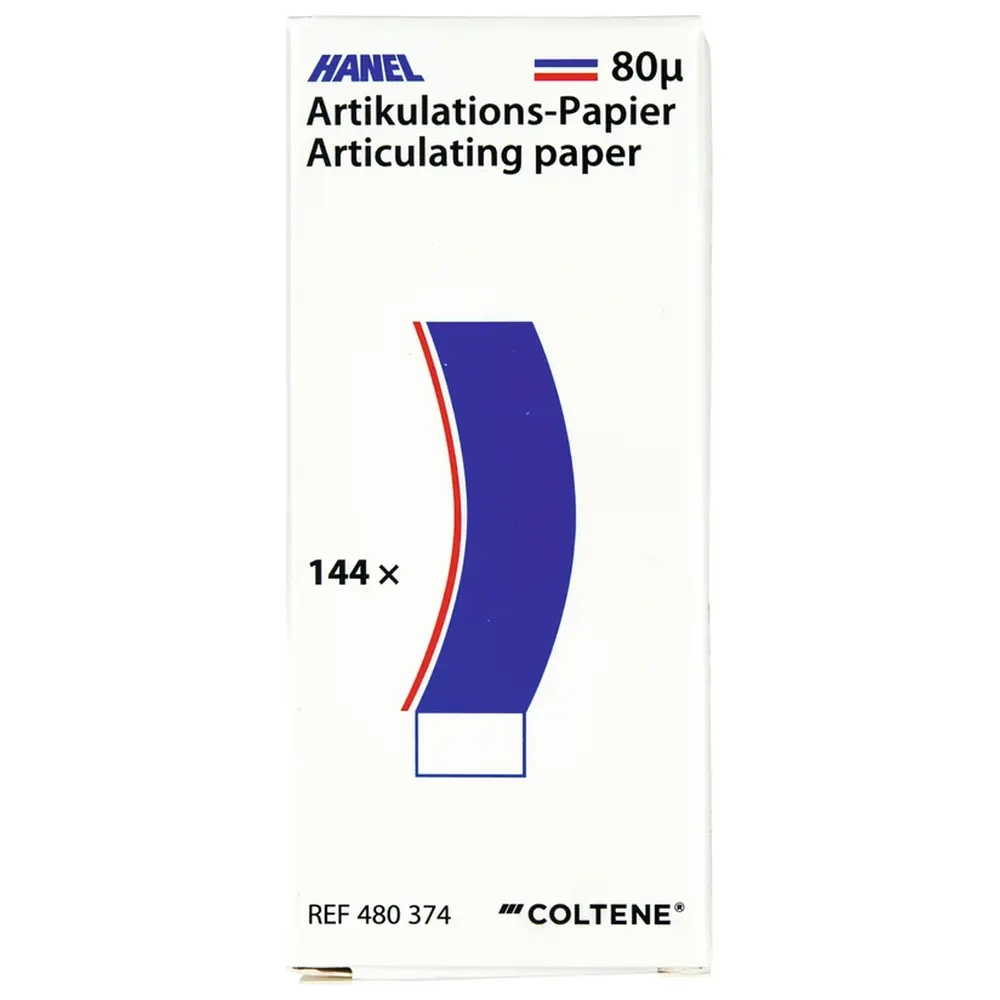 COLTENE HANEL Artikulations-Papier 80 µm - Packung 144 Blatt blau/rot, 80 µm, C-Form