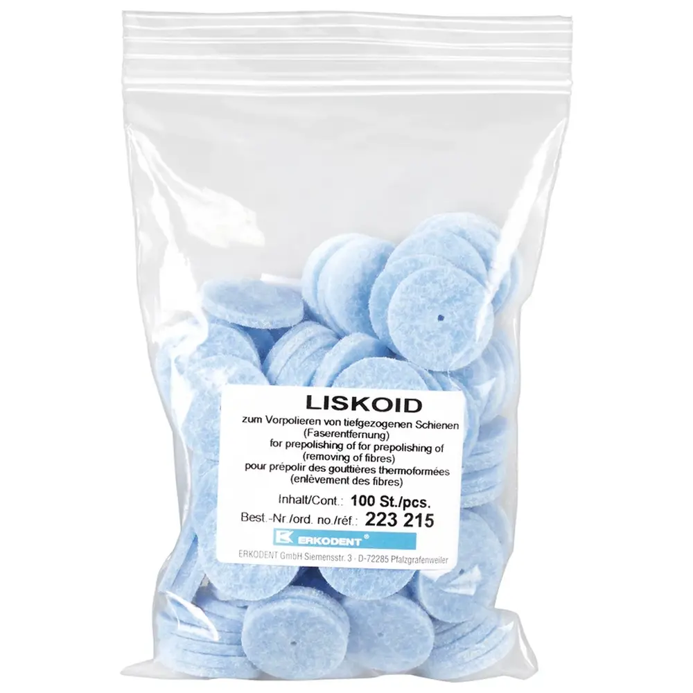 ERKODENT LISKOID - Packung 100 Stück unmontiert, blau, 4 Stützscheiben