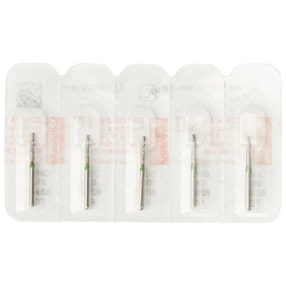 Edenta Diamanten 856 - Packung 5 Stück grün grob, FG, Figur 198 Konus rund, 8 mm, ISO 012