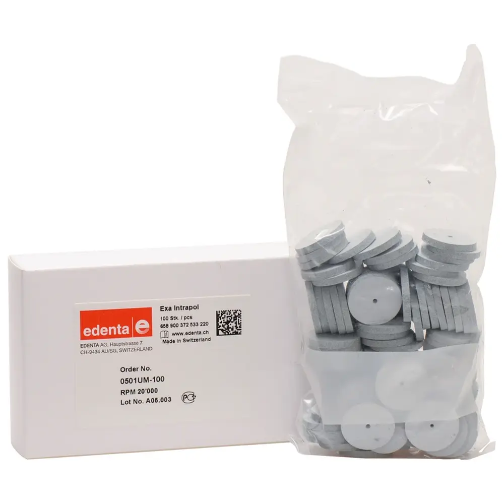 Edenta Exa Intrapol - Packung 100 Stück unmontiert, weiß, Figur Scheibe