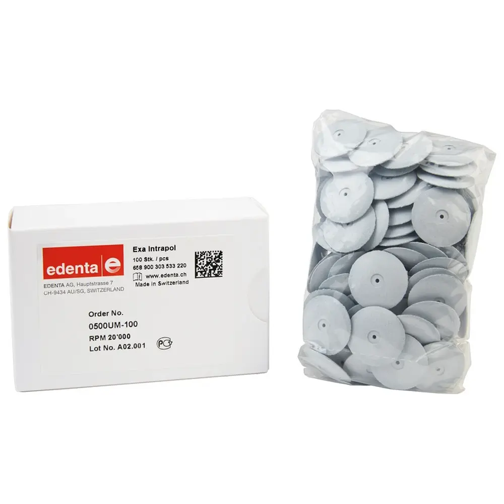 Edenta Exa Intrapol - Packung 100 Stück unmontiert, weiß grob, Figur 303, 3 mm, ISO 220