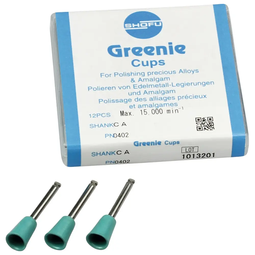 SHOFU Silikonpolierer - Packung 12 Stück grün, RA, Figur Kelch, ISO 065