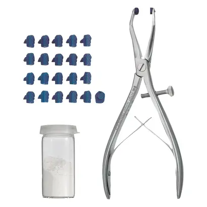 Carl Martin GmbH Kronenabnehmezange inkl.20 Ersatz Backen+10g Haftpulver Set