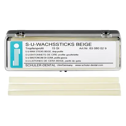 SCHULER-DENTAL S-U-Wachssticks beige - Packung 15 Sticks Tropfenprofil