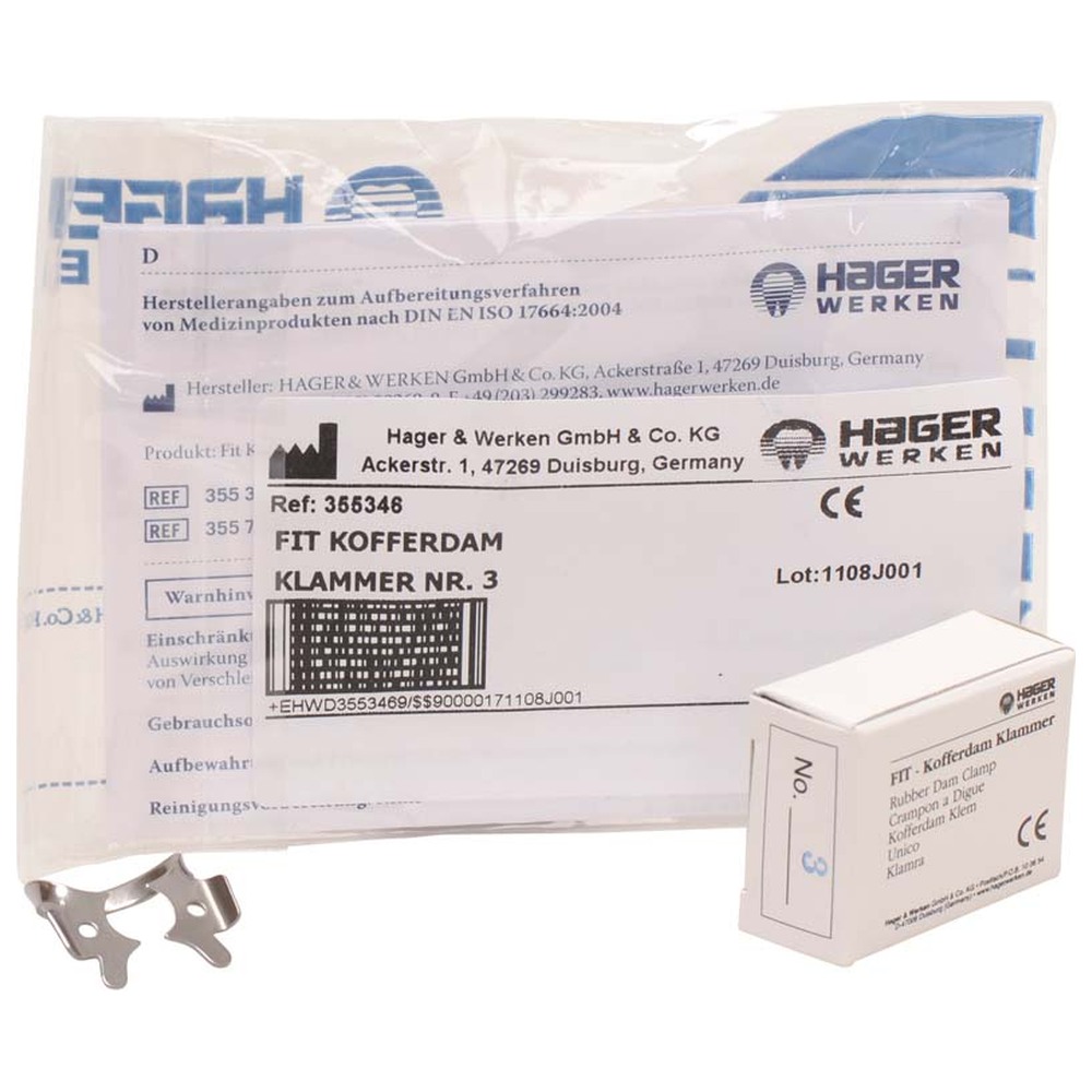 Hager & Werken Fit-Kofferdam® Molarenklammern mit Flügeln tiefgreifend - Stück Nr. 3