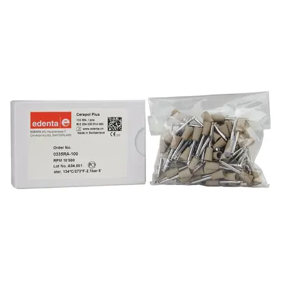 Edenta CeraPol Plus - Packung 100 Stück grau, RA, Figur 030, 10 mm, ISO 060