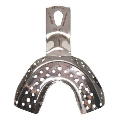 A.Schweickhardt GmbH & Co. KG Abdrucklöffel UK gelocht Inf BU 2 bezahnt St A.Schweickhardt GmbH & Co. KG Abdrucklöffel UK gelocht Inf BU 2 bezahnt St