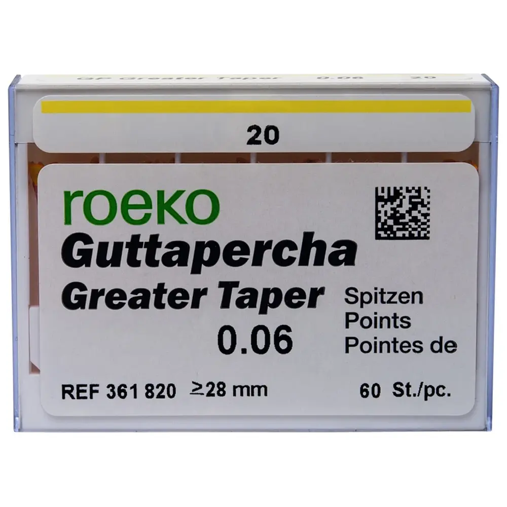 COLTENE Guttapercha Greater Taper - Packung 60 Stück Taper.06 ISO 020