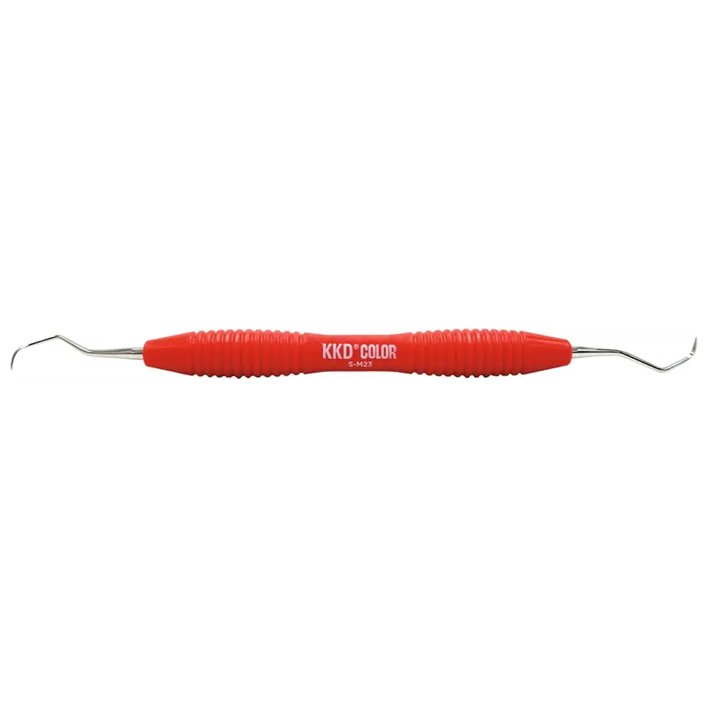 Kentzler-Kaschner KKD® COLOR Scaler - Stück rot, für Front- und Seitenzähne, mit ergonomischem Silicongriff