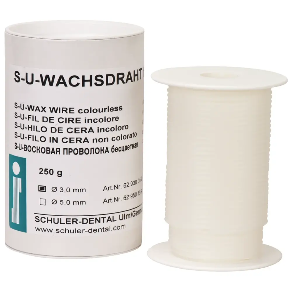 SCHULER-DENTAL S-U-WACHSDRAHT extra weich - Rolle 250 g farblos, Ø 3 mm, extra weich