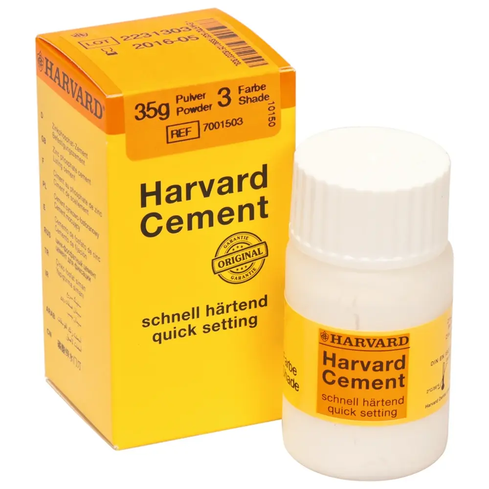 Harvard Dental International Harvard Cement schnell härtend Pulver - Packung 35 g Pulver 3 - weißlichgelb
