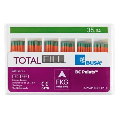 Sure Dent Corporation Total Fill BC Points Taper.04 ISO035 Pa 60 Sure Dent Corporation Total Fill BC Points Taper.04 ISO035 Pa 60