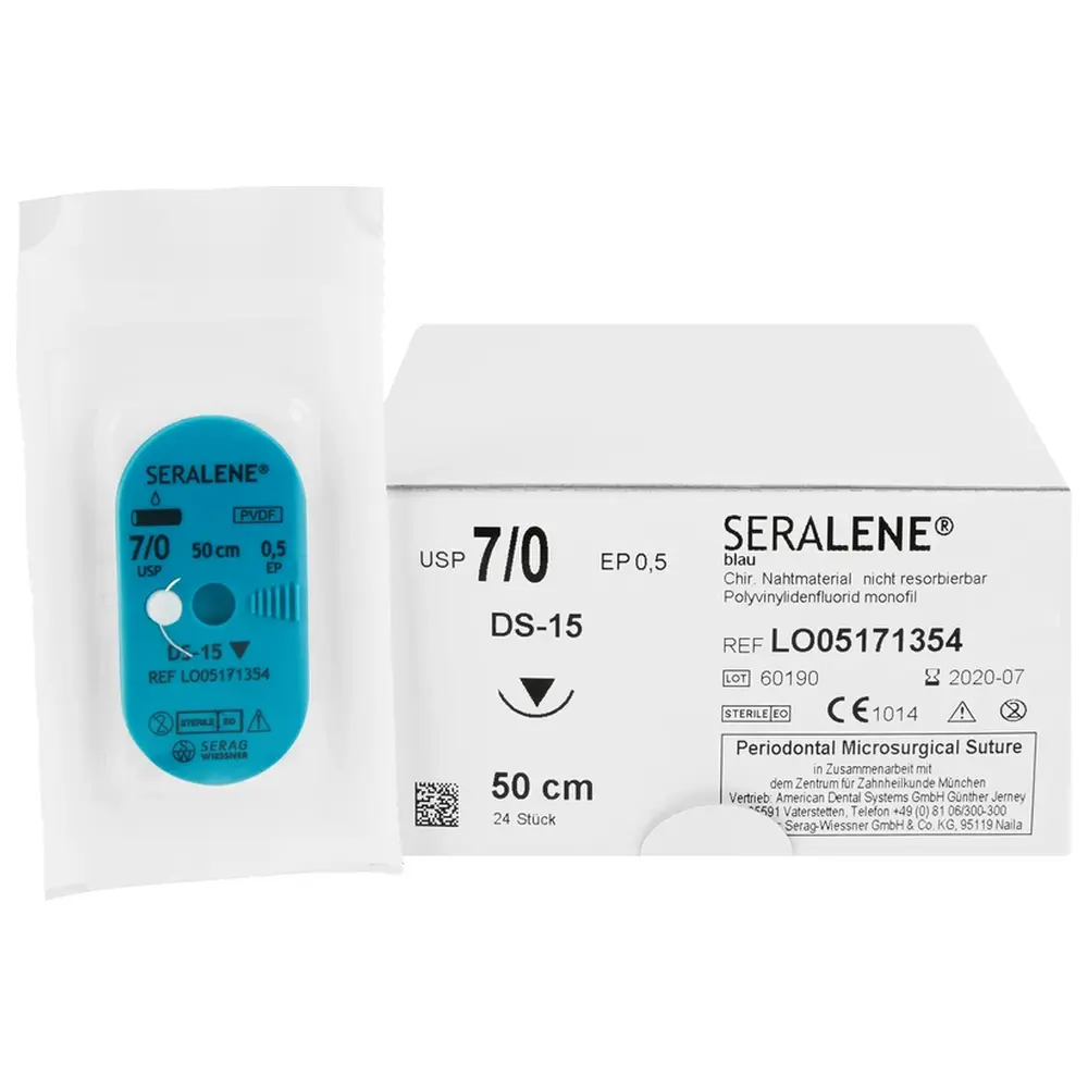 American Dental Seralene - Packung 24 Stück blau 7-0 0,5 m, DS-15