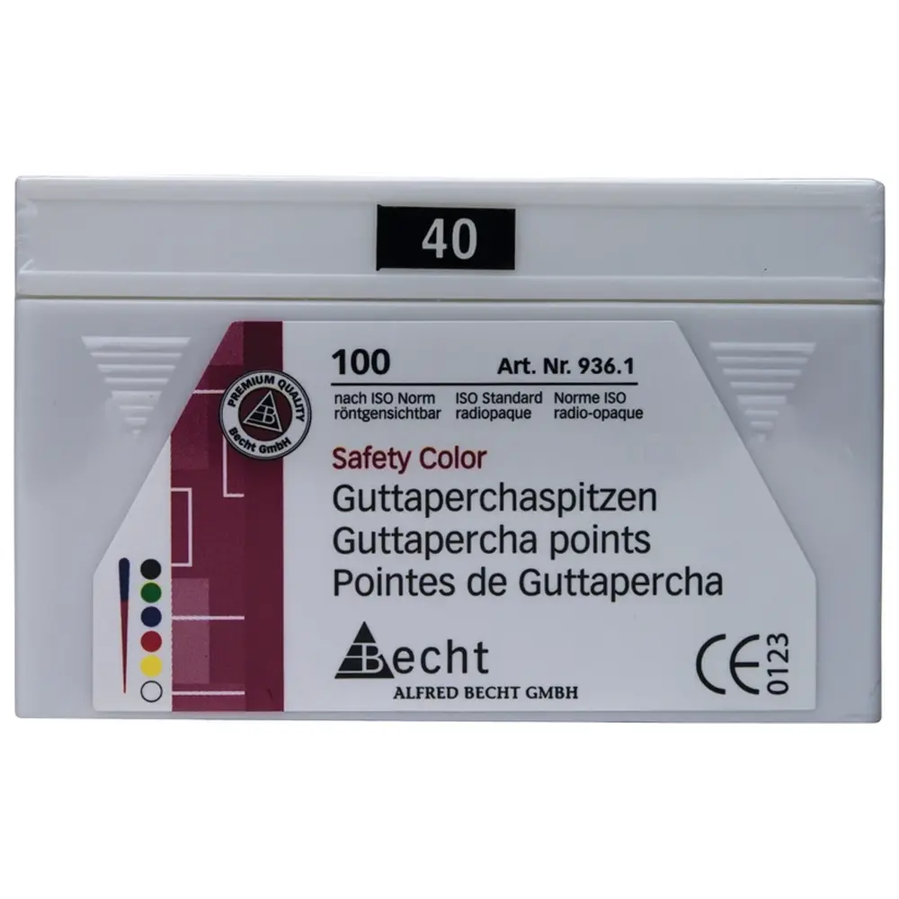 Becht Guttaperchaspitzen Safety Color - Packung 100 Stück ISO 040