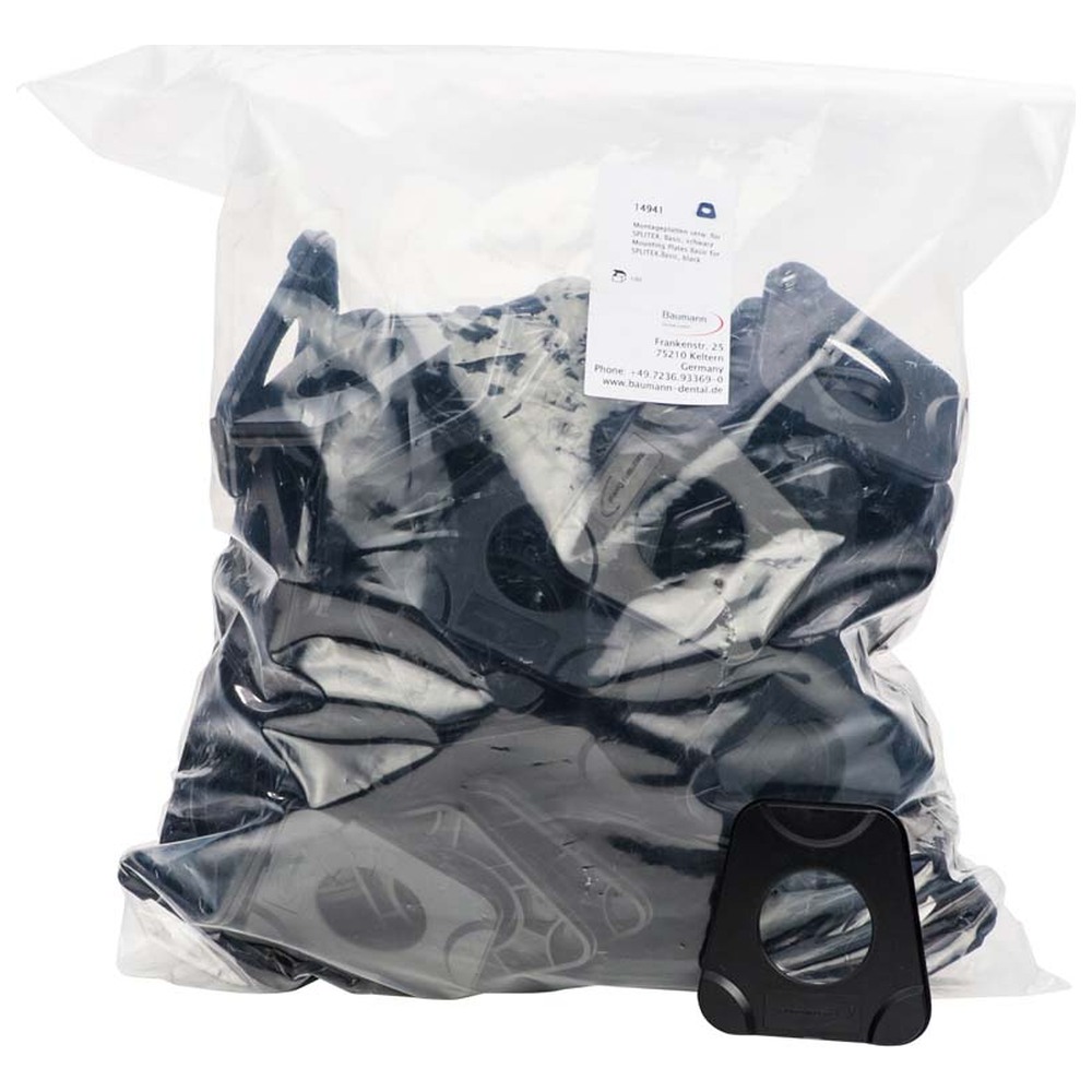 Baumann Dental System Splitex1 Montageplatten - Packung 100 Stück schwarz