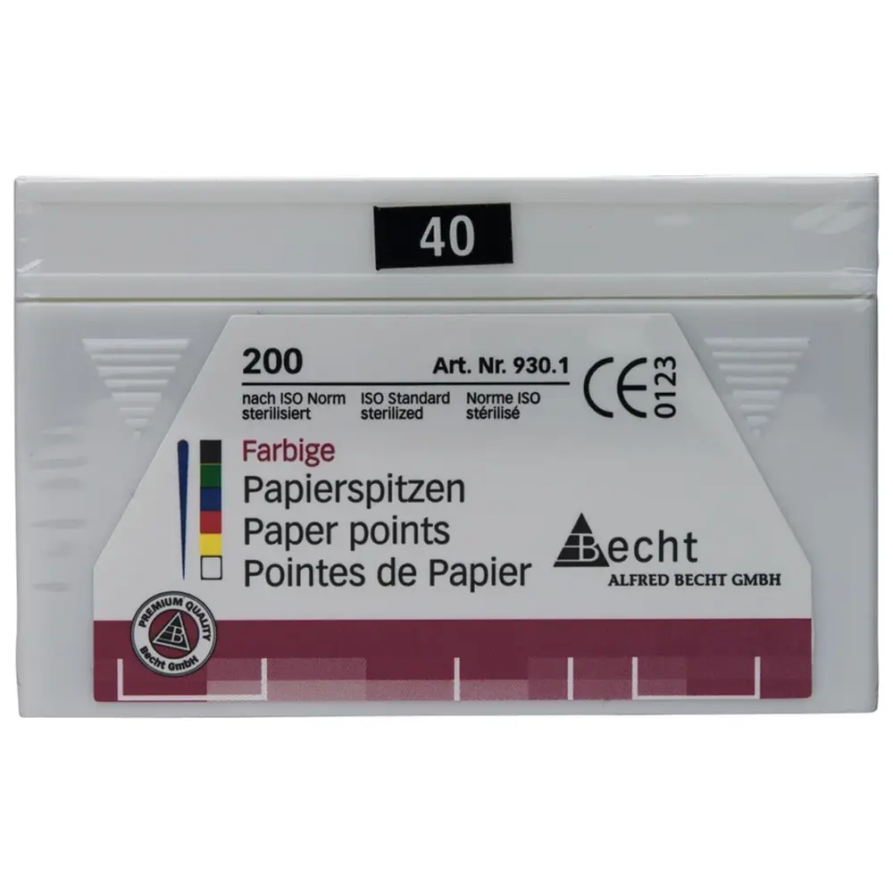 Becht Papierspitzen farbig - Packung 200 Stück ISO 040
