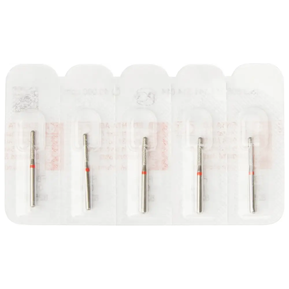 Edenta Diamanten 881 - Packung 5 Stück rot fein, FG, Figur 141 Zylinder rund, 6 mm, ISO 014