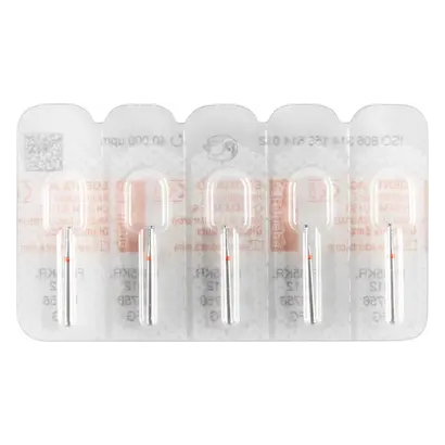 Edenta Diamanten 835KR - Packung 5 Stück rot fein, FG, Figur 156 Zylinder Kante rund, 4 mm, ISO 012