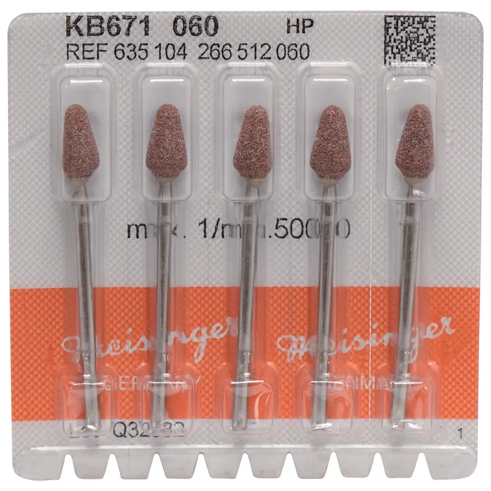Hager & Meisinger Keramische Schleifer KB671 - Packung 5 Stück braun mittel, HP, Figur 266, 10 mm, ISO 060