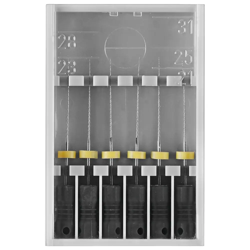 125731_Hedstroemfeilen_174__Packung_6_Stueck_schwarz_25_mm_ISO_008 Edenta Hedströmfeilen 174 - Packung 6 Stück schwarz, 25 mm ISO 008