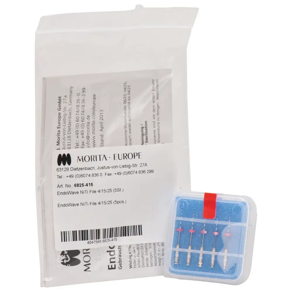 Morita EndoWave NiTi Feilen - Packung 5 Stück 25 mm, Taper.04, ISO 015