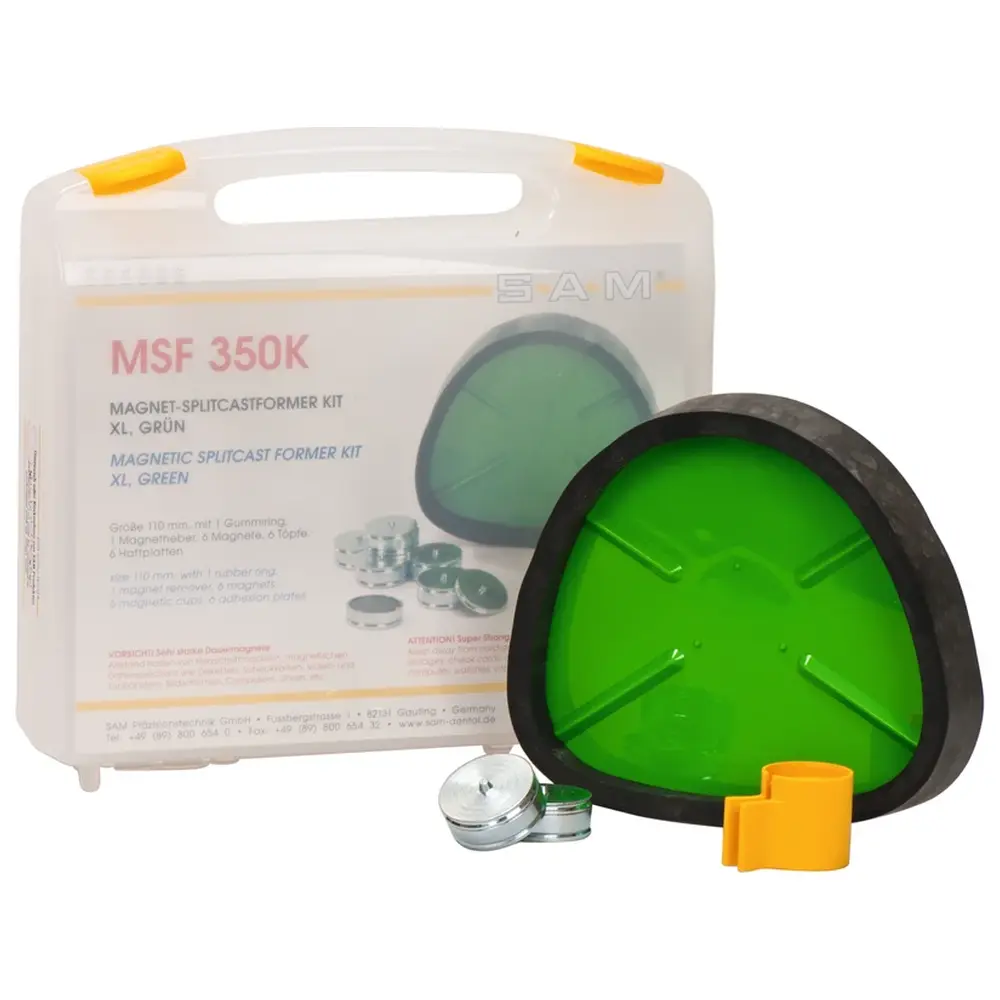 SAM Sockelsystem - Magnet-Splitcastformer Kit XL, 1 Formplatte grün, Zubehör