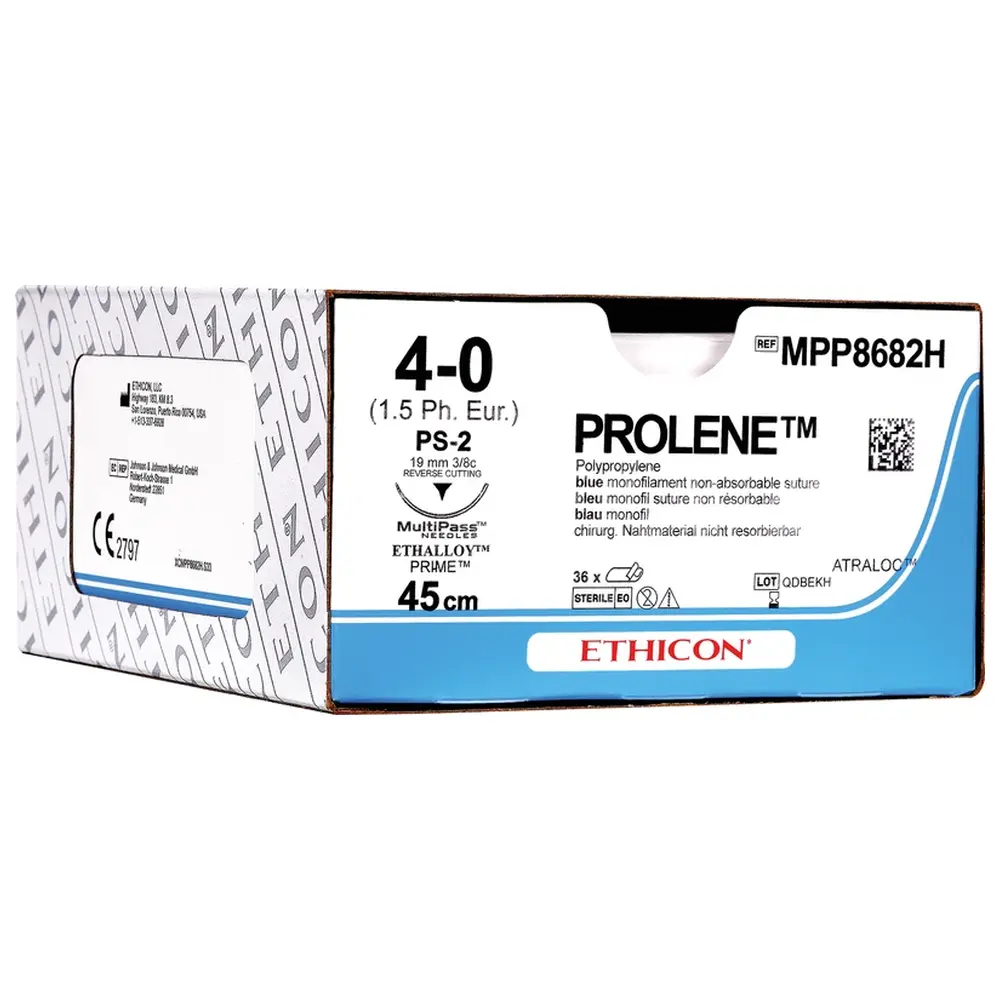 ETHICON Johnson & Johnson MEDICAL PROLENE - Packung 36 Stück blau, 45 cm, FS2S, USP 4-0, Stärke 1,5