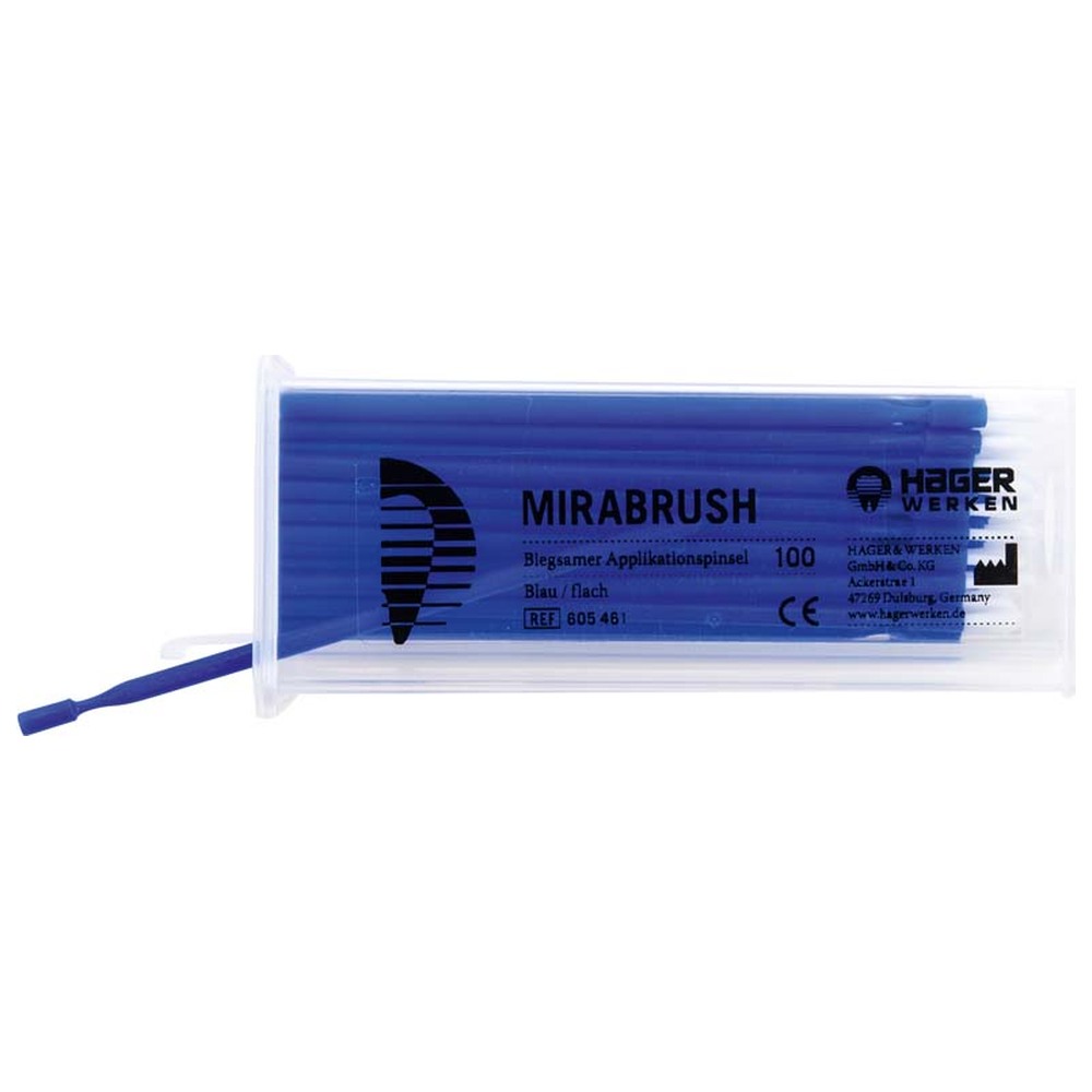 Hager & Werken MIRABRUSH® - Packung 100 Stück blau, 11 cm, flach