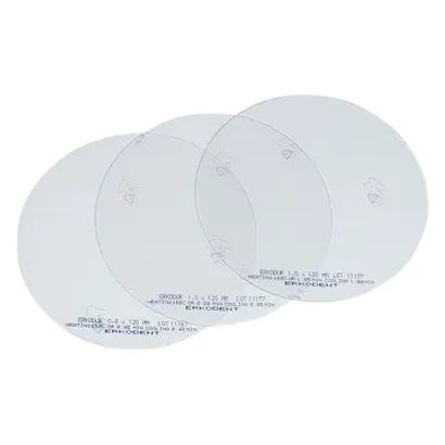 ERKODENT Erkodur - Packung 100 Stück klar, 125 mm x 125 mm, Stärke 0,6 mm