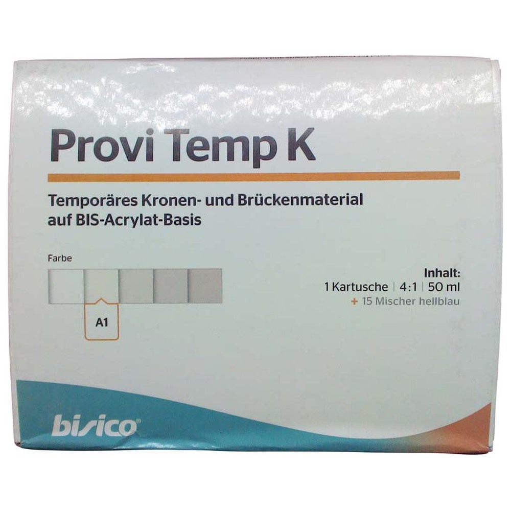 bisico Provi Temp K - Packung 50 ml Doppelkartusche A1, 15 Mischer hellblau 4:1