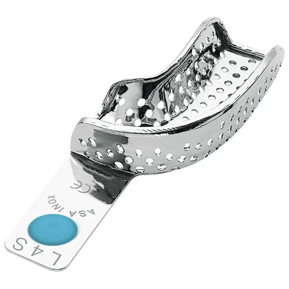 ASA Dental PERMA-LOCK Abformlöffel - Stück OK rechts, UK links, partiell, perforiert, türkis, 2804-L4S