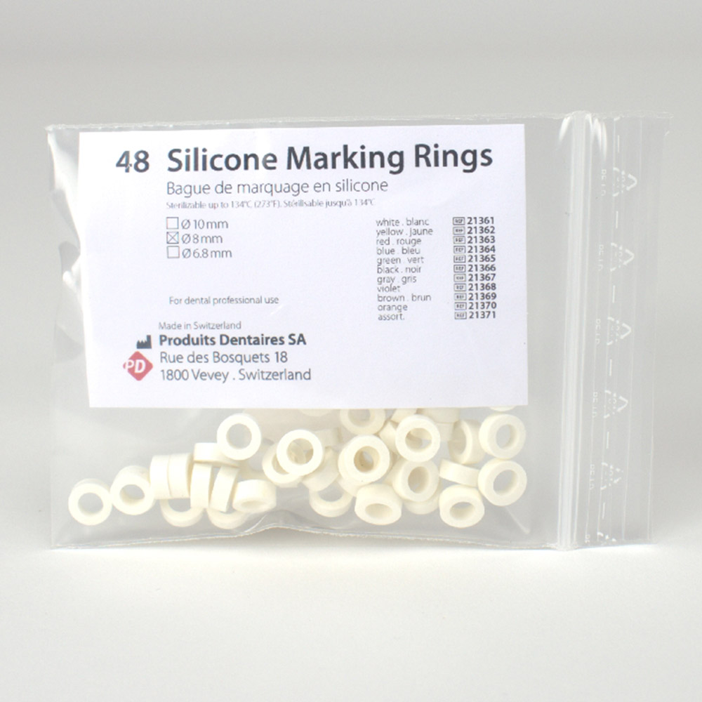 Silikon Ringe 8,0mm weiß 48St
