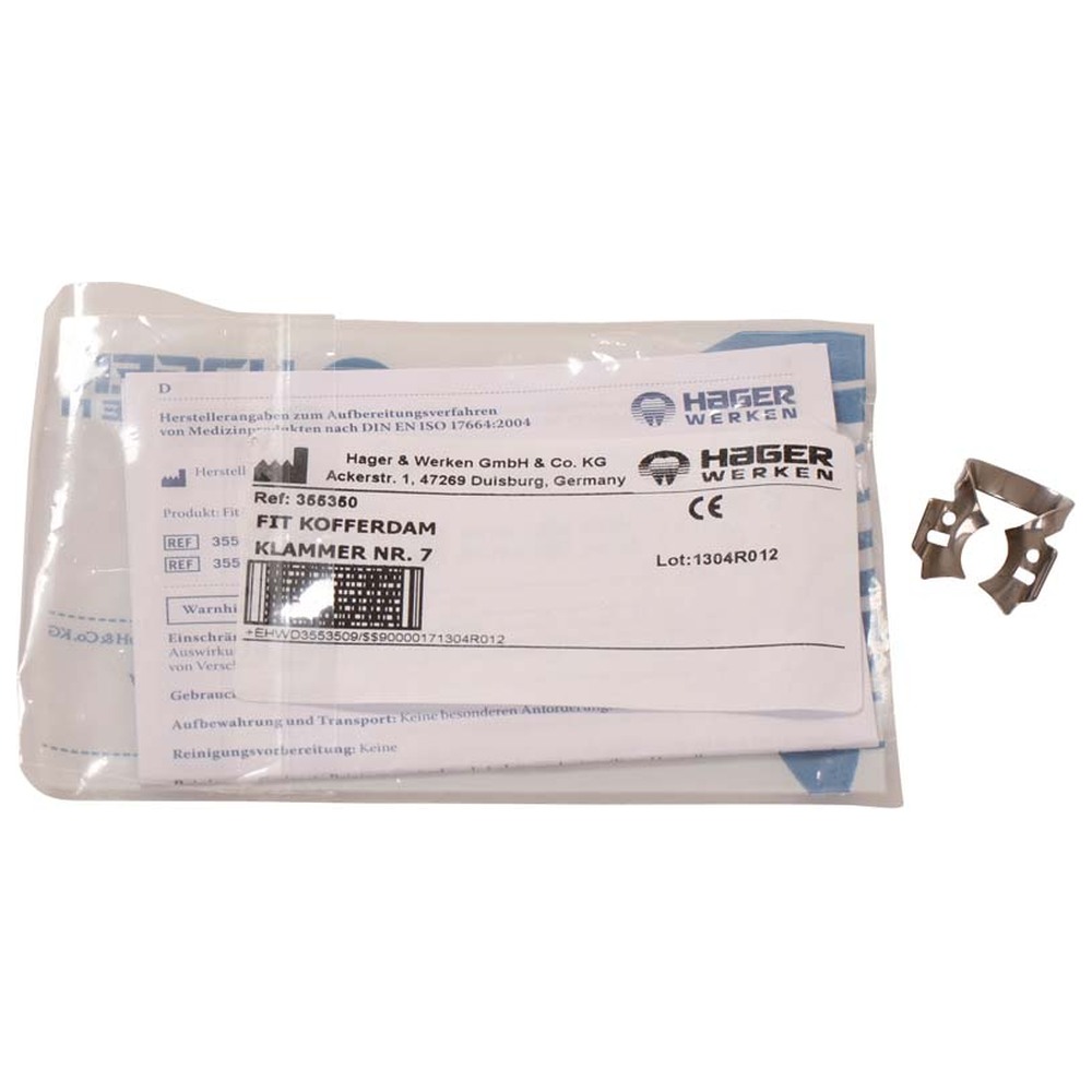 Hager & Werken Fit-Kofferdam® Molarenklammern mit Flügeln - Stück Nr. 7
