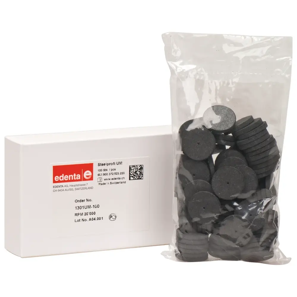 Edenta Steelprofi - Packung 100 Stück unmontiert, schwarz, Figur 372, 3 mm, ISO 220