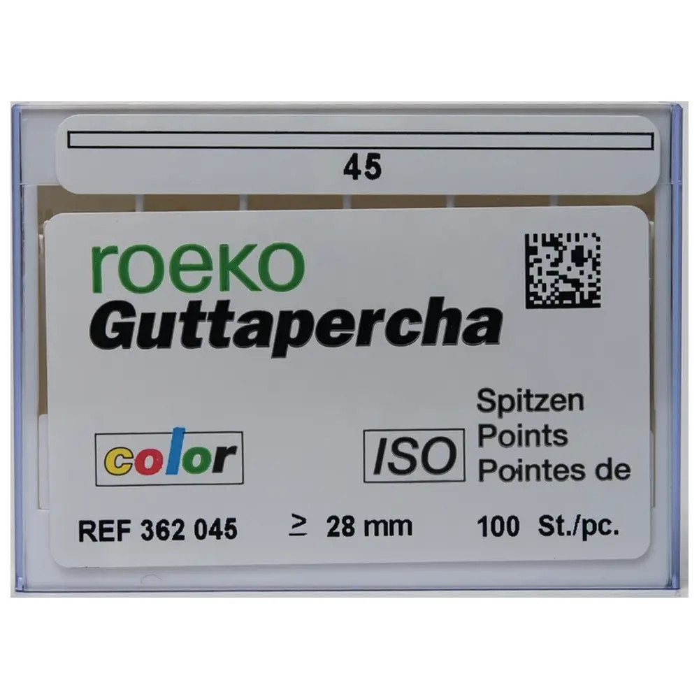COLTENE Guttapercha ISO color - Packung 100 Stück ISO 045