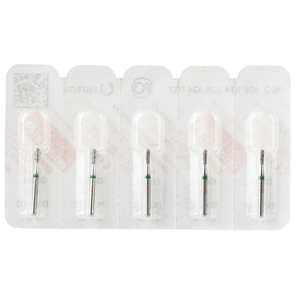 Edenta Diamanten 830L - Packung 5 Stück grün grob, FG, Figur 239 Birne lang, 4 mm, ISO 012
