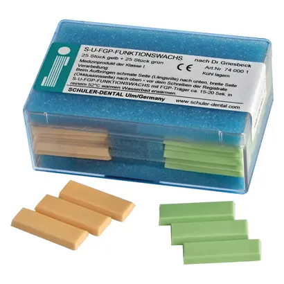 SCHULER-DENTAL S-U-FGP-FUNKTIONSWACHS CE - Packung 50 Stück ( 25 x gelb, 25 x grün)