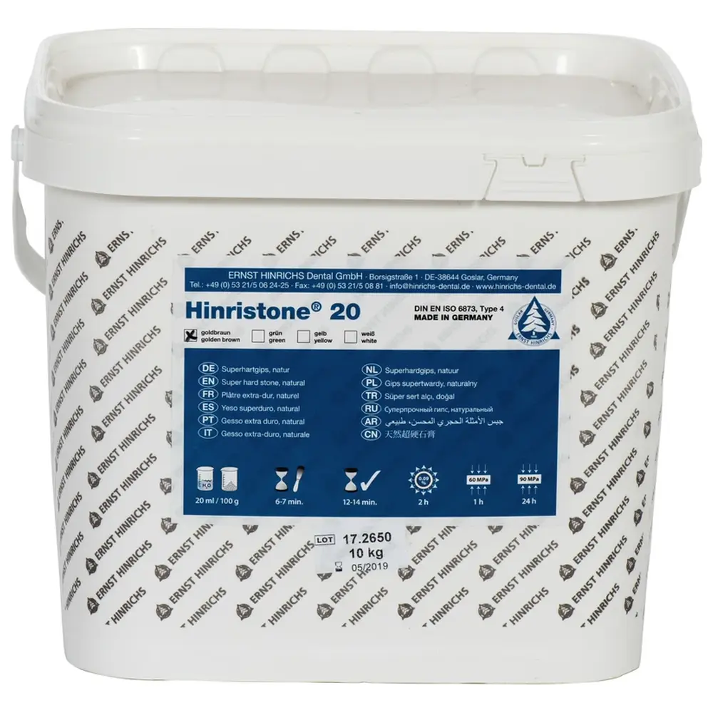 ERNST HINRICHS Hinristone® 20 - Eimer 10 kg Superhartgips goldbraun