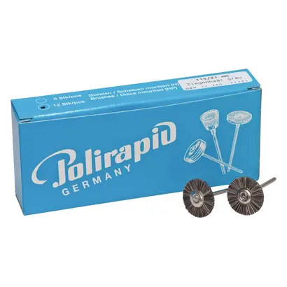 52814_Miniaturbuerste_mHP_11321mm_H_Ziegenhaar_grau_Pa_12 Polirapid Dr. Montemerlo GmbH & Co. KG Miniaturbürste m.HP 113/21mm H Ziegenhaar grau Pa 12