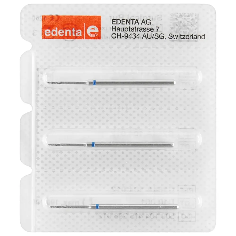 Edenta Chirurgie Knochenfräser C254A - Packung 3 Stück HP, Figur 415 , 6 mm, ISO 012